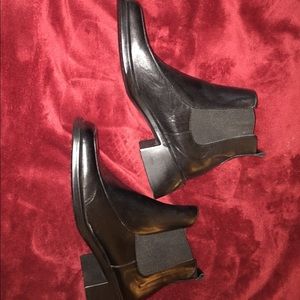 Black leather Aerosols boots - square styled